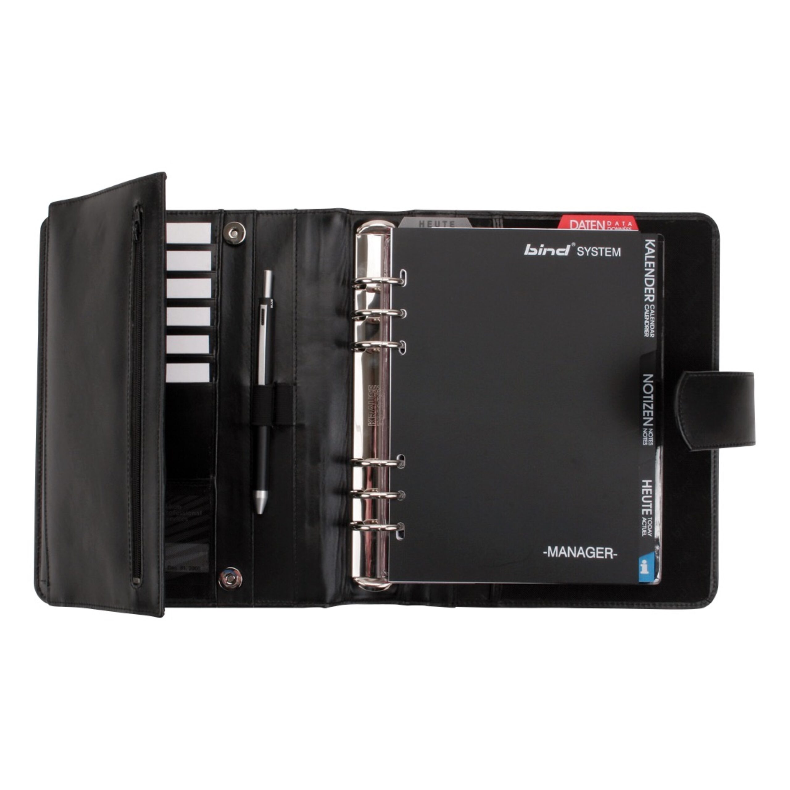 Alumaxx Manager-Planer A5 Terminkalender schwarz Leder