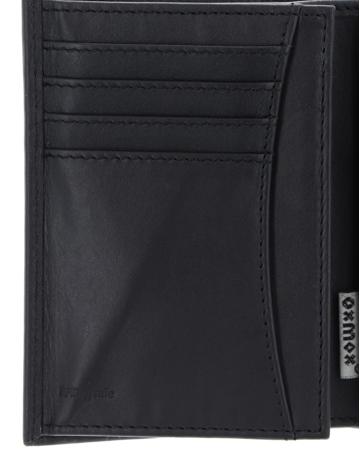 oxmox Leather Peace Kombibörse Schwarz RFID Hochformat