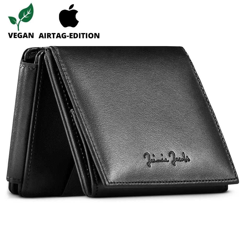 Jaimie Jacobs Flap Boy XL AirTag Geldbörse Vegan Schwarz