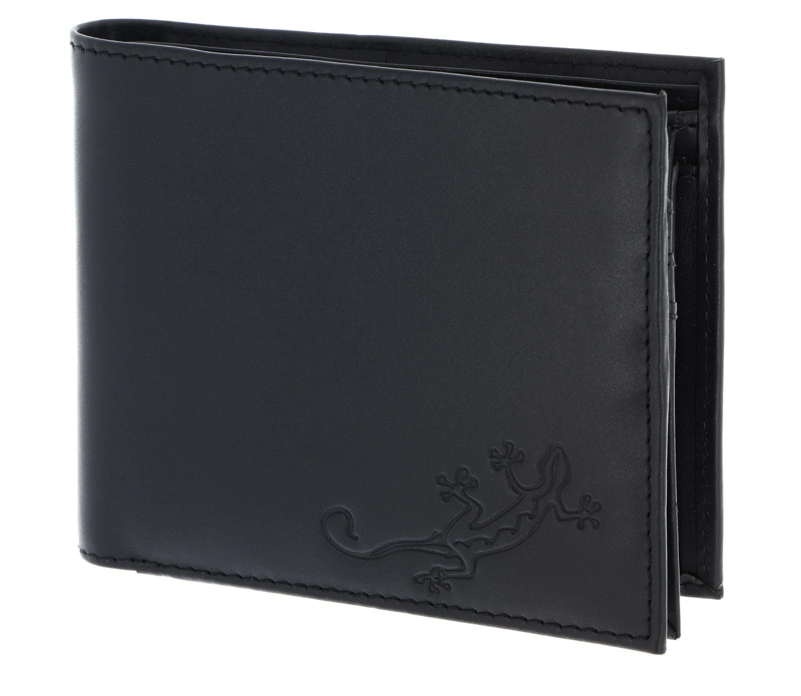 Oxmox Leather Querscheinbörse Geldbörse Lizard Black Rindsleder