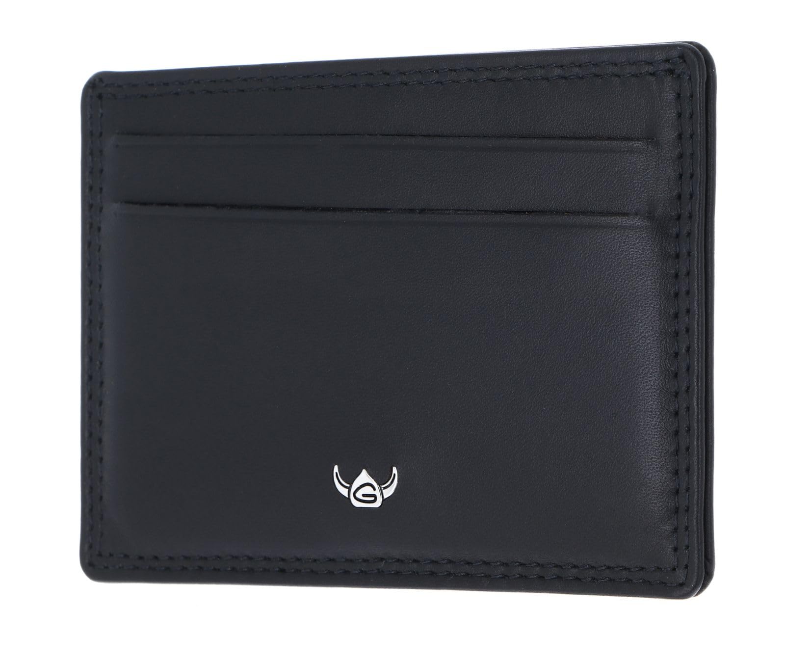 Golden Head Polo 4448 Kartenetui Schwarz RFID Rindsleder Flach