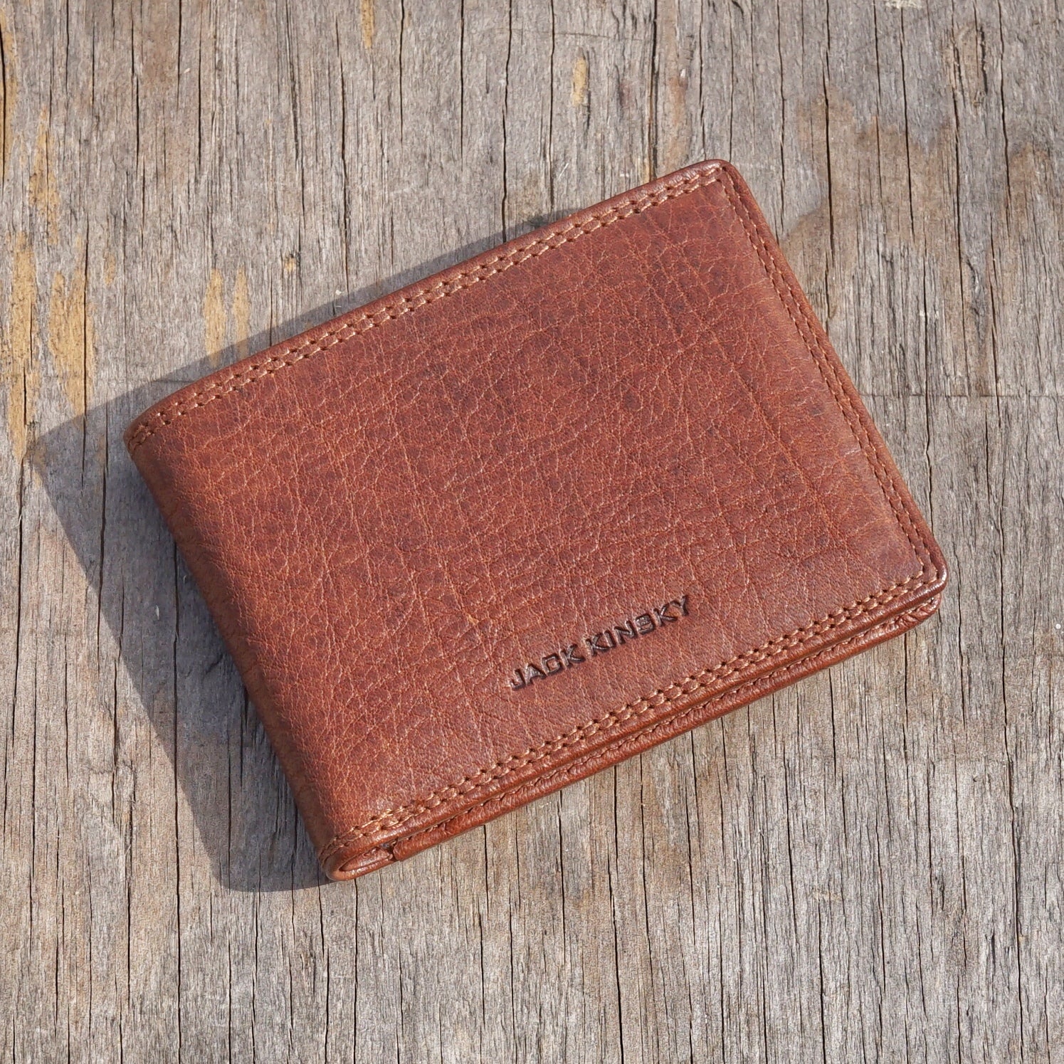 Jack Kinsky Porto 104 Minibörse Cognac Büffelleder RFID