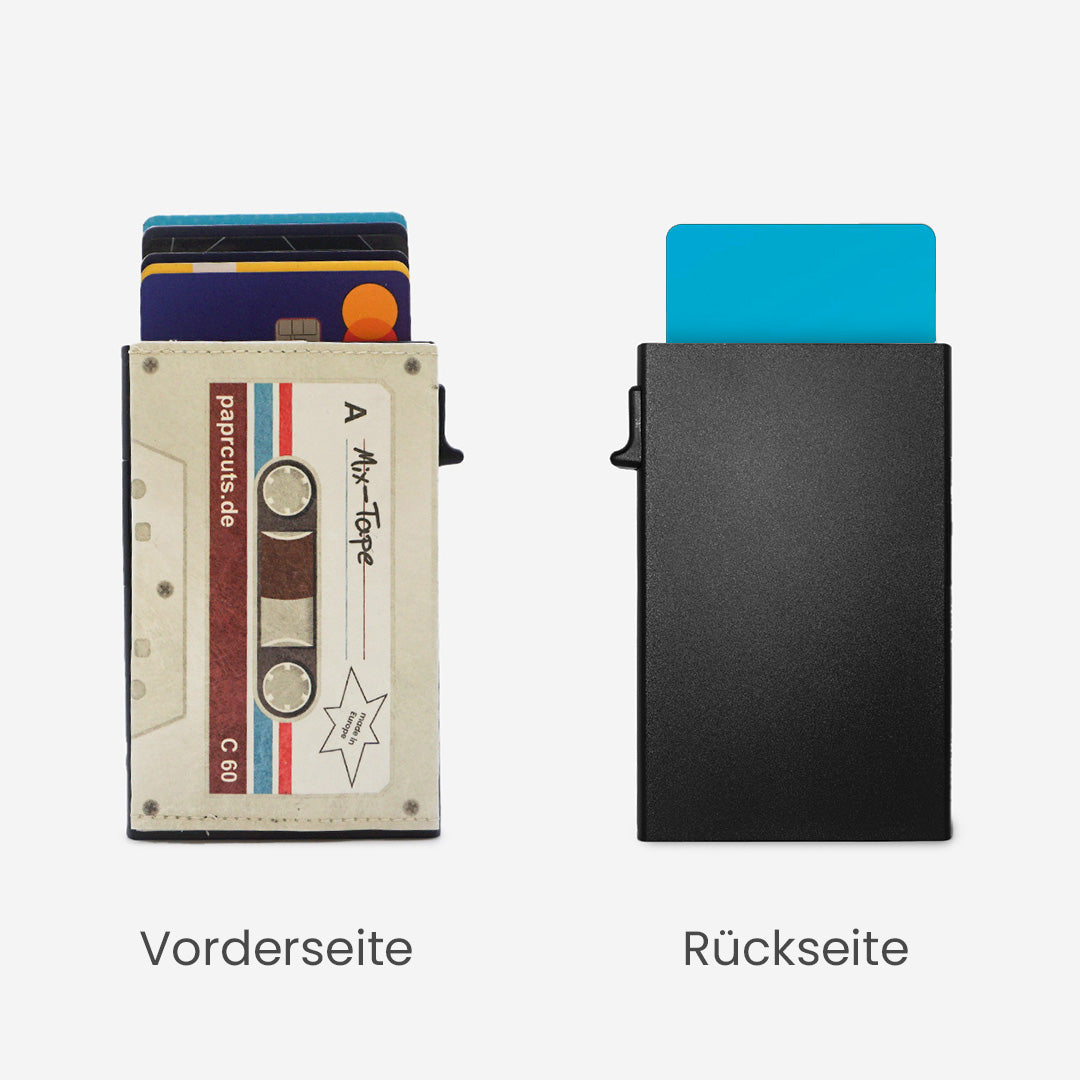 Paprcuts RFID Alu Kartenetui Mixtape Portemonnaie beige RFID-Schutz