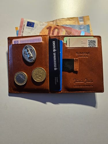Jaimie Jacobs Slimstar Geldbeutel Leder Schwarz mit Münzfach RFID
