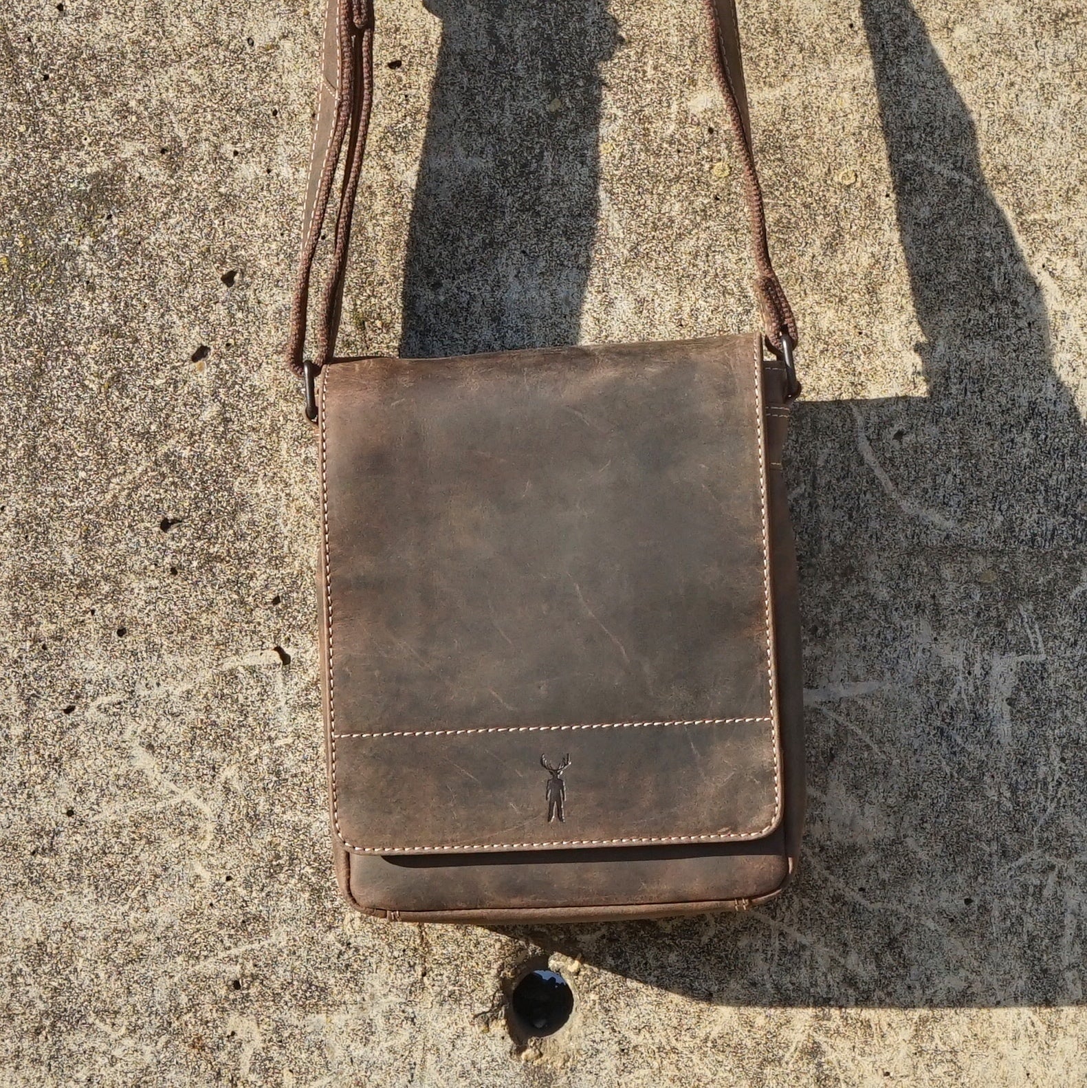 Jack Kinsky Baltimore 3 Umhängetasche Anthrazit Hunter-Leder