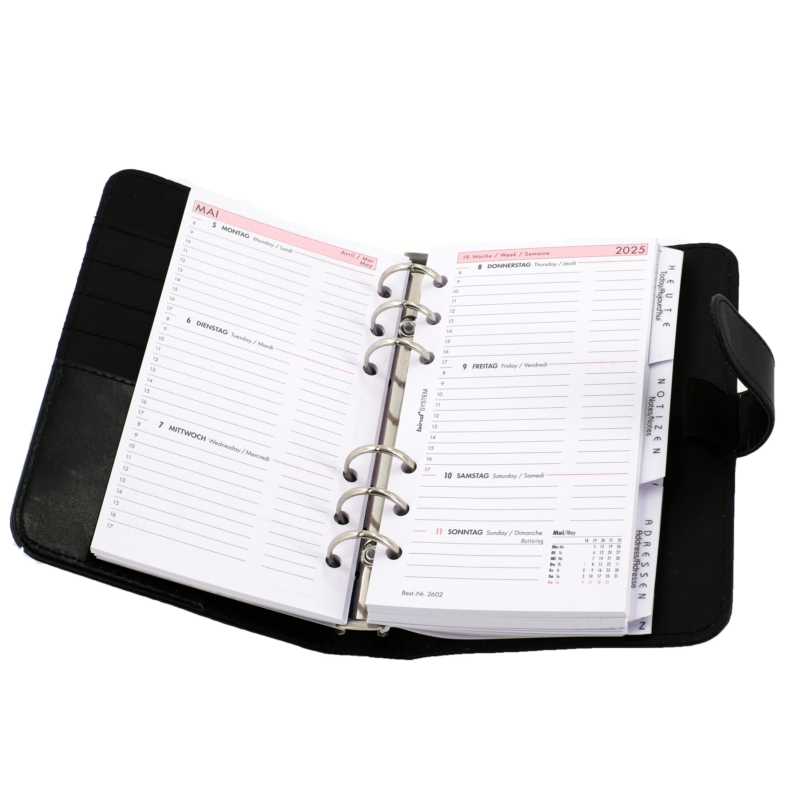 Alumaxx Systemplaner A6 braun Lederimitat Kalender