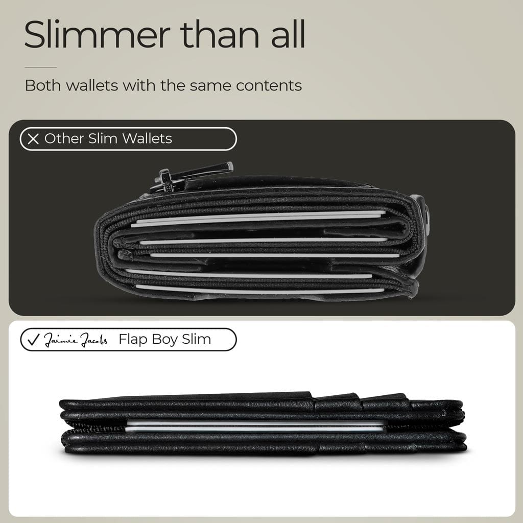 Jaimie Jacobs Flap Boy Slim Magic Wallet Geldbörse Schwarz RFID
