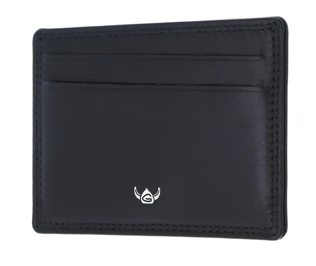 Golden Head Polo 4448 Kartenetui Schwarz RFID Rindsleder Flach