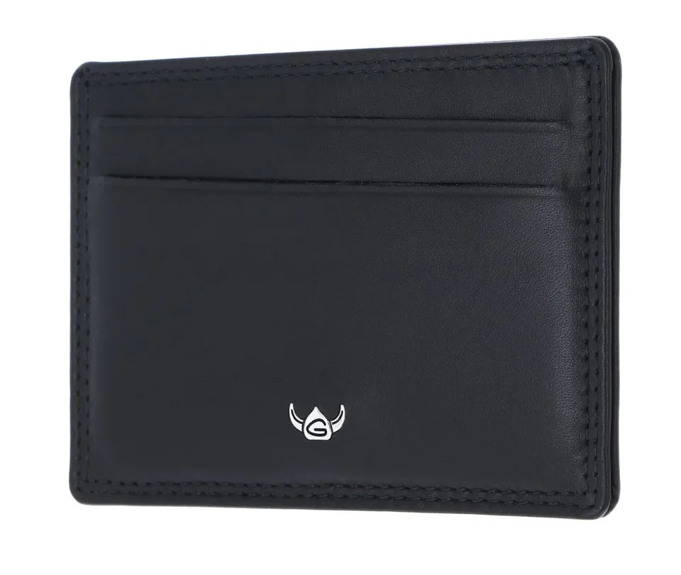 Golden Head Polo 4448 Kartenetui Schwarz RFID Rindsleder Flach