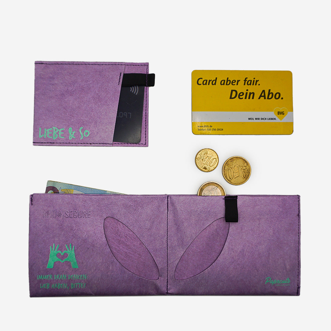 Paprcuts RFID PRO Wallet Liebe & So Portemonnaie lila RFID