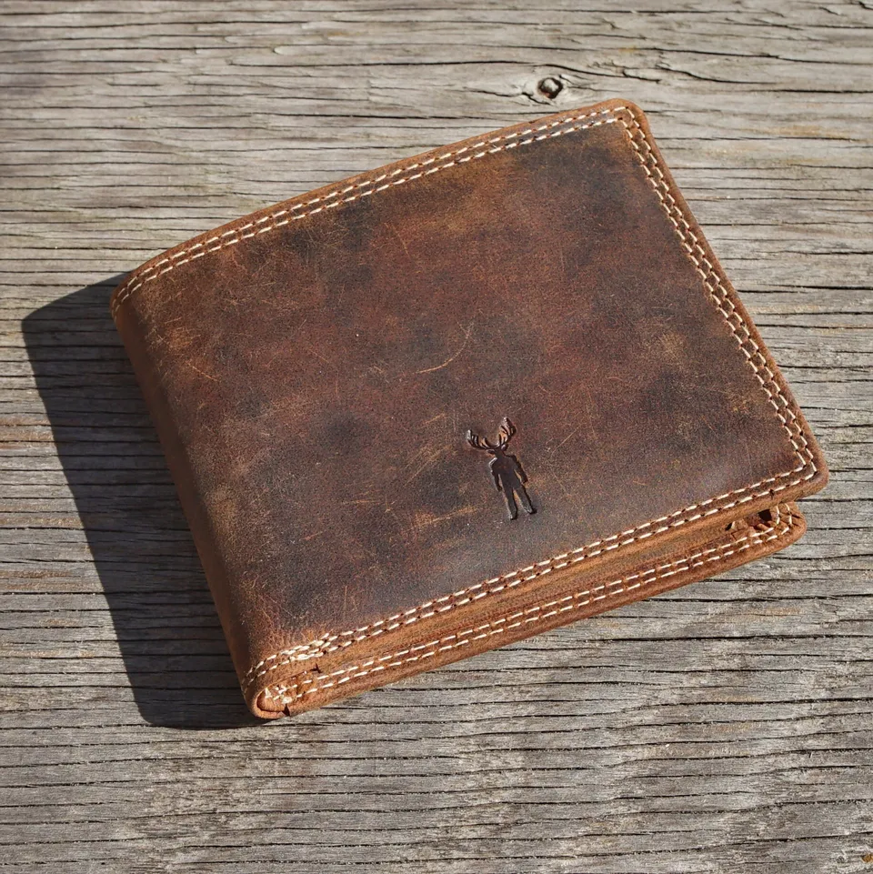 Jack Kinsky Baltimore 109 Geldbörse Mocca Rindleder Mini