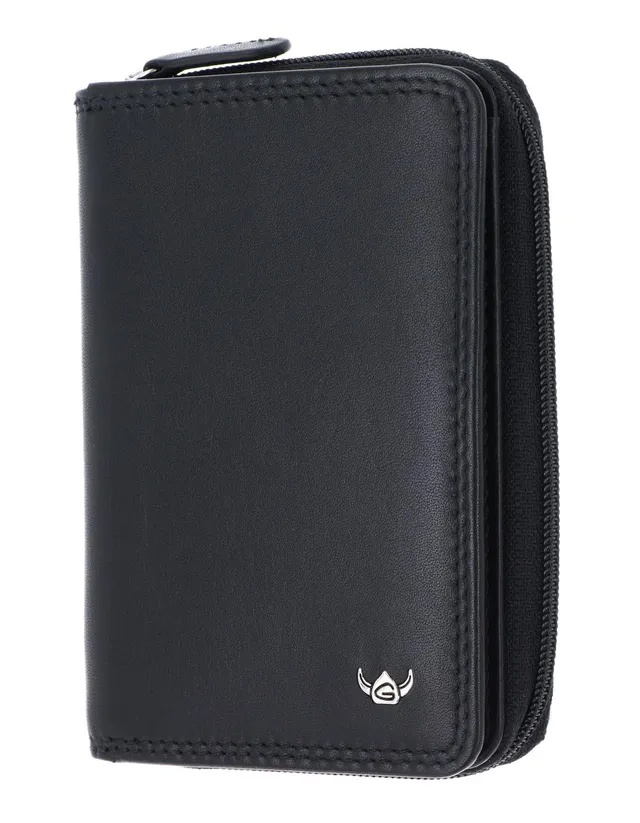 Golden Head Polo 3317 Geldbörse Leder Schwarz RFID Reißverschluss