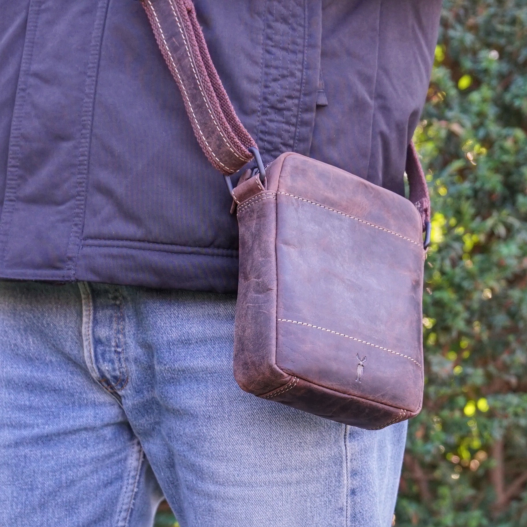 Jack Kinsky Baltimore 1 Umhängetasche Cognac Hunter-Leder