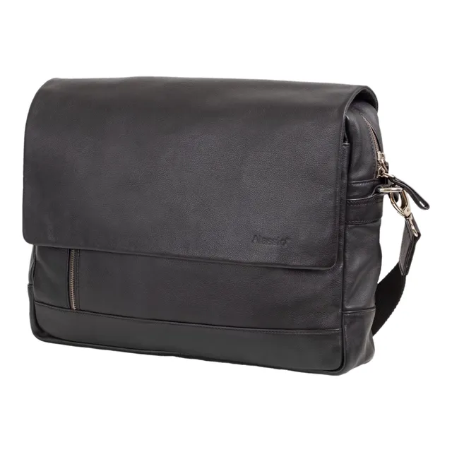 Alumaxx Oro Schultertasche Schwarz Leder A4 Laptopfach