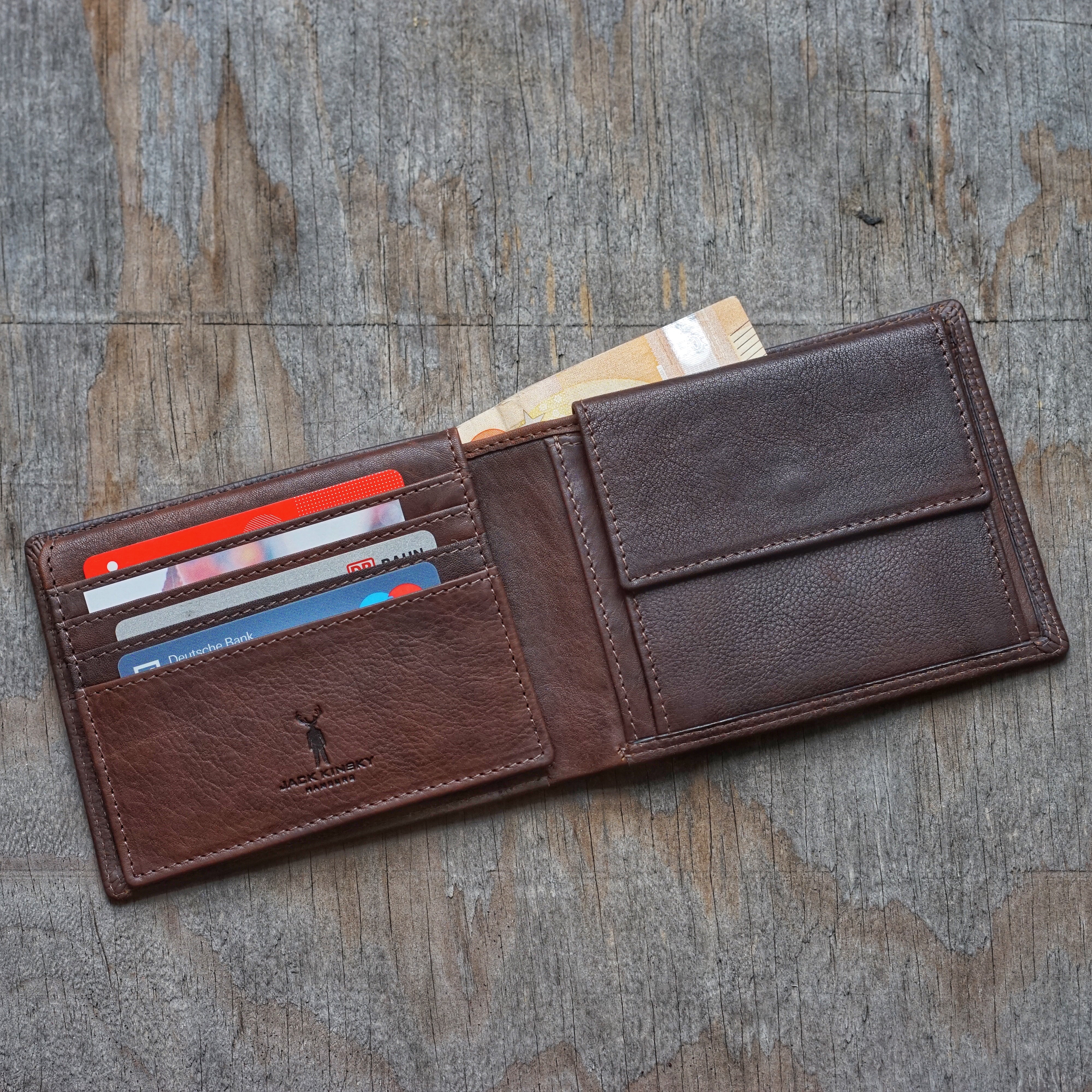 Jack Kinsky Montreal 101N Herrenbörse Cognac Rindleder RFID