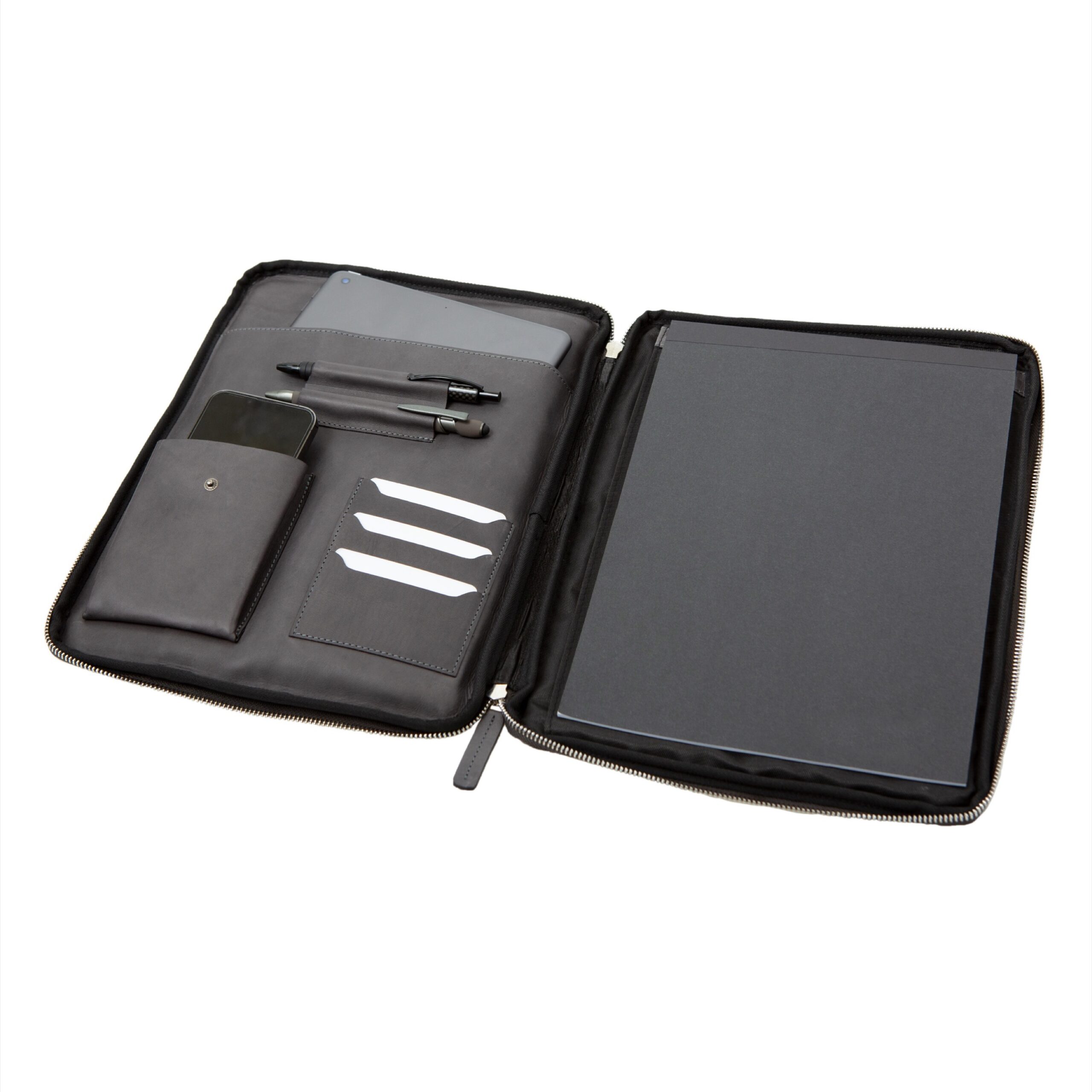 Alumaxx TERRA Schreib-Tabletmappe A4 grau Leder Tabletfach
