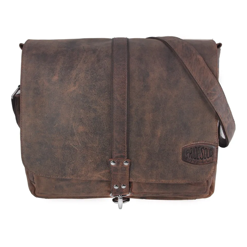 Alumaxx Mr. Liam Umhängetasche Braun Leder Laptopfach