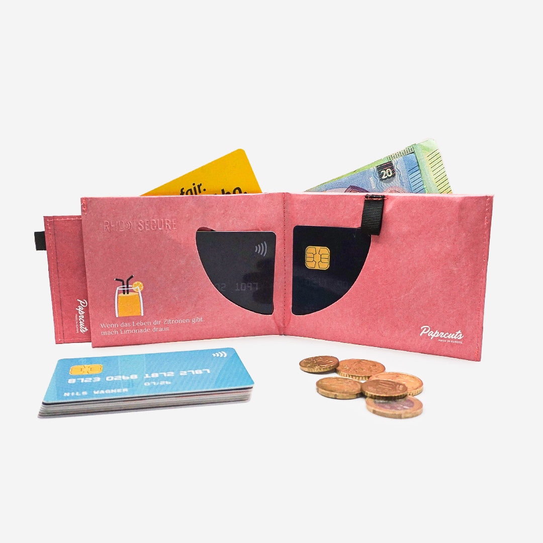 Paprcuts RFID PRO Pink Lemon Portemonnaie rosa Tyvek RFID