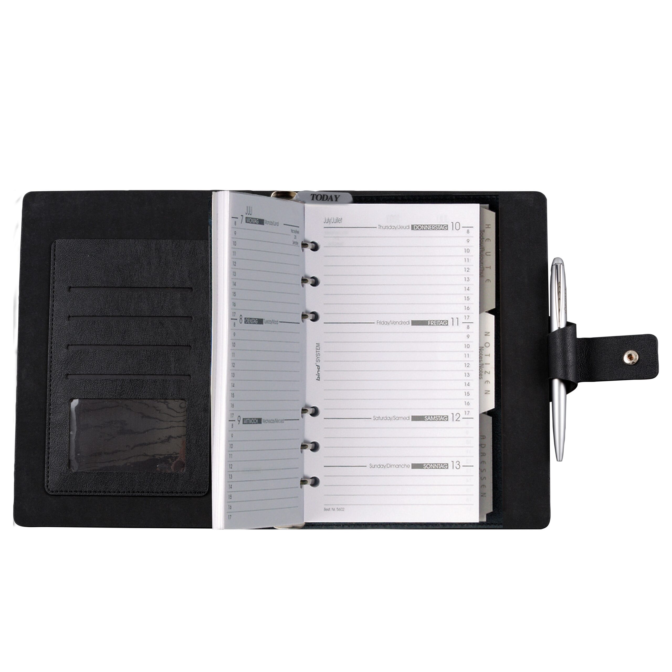 Alumaxx Terminplaner A6 Ringmechanik Kalender schwarz