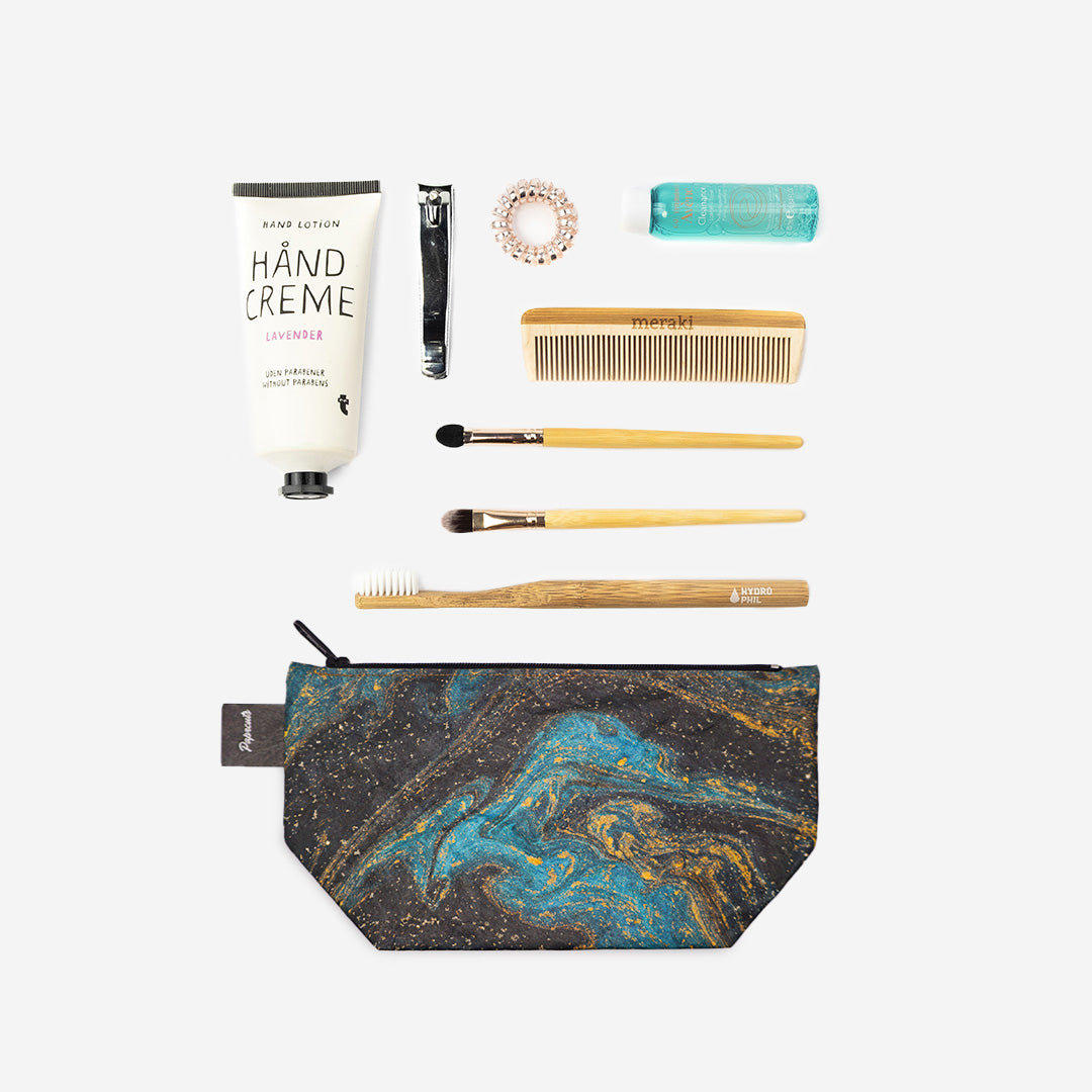 Paprcuts Kosmetiktasche Saphire Marble Kosmetikbeutel blau