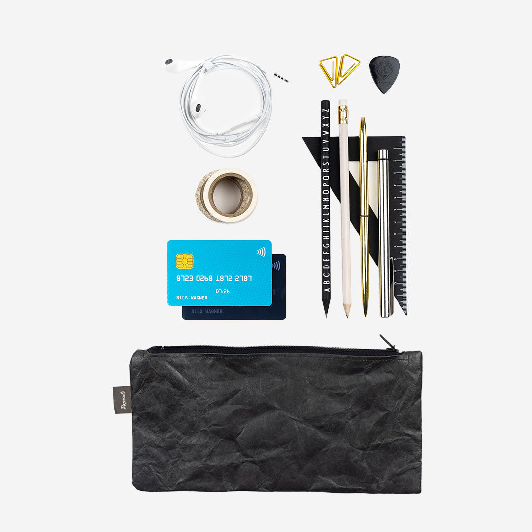 Paprcuts Federtasche Just Black Federmäppchen schwarz Tyvek