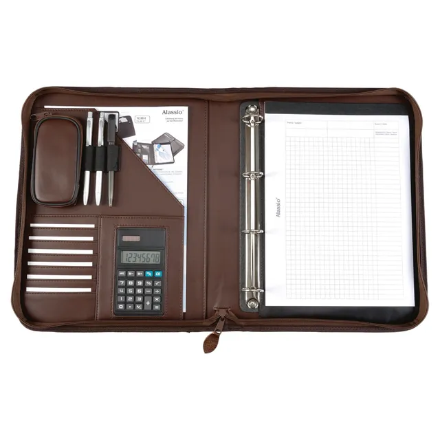 Alumaxx Viterbo Ringbuchmappe A4 braun mit Rechner