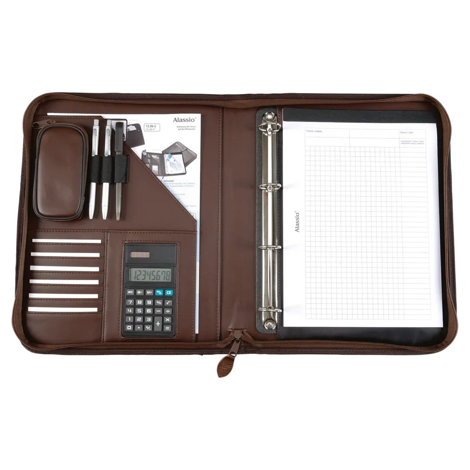 Alumaxx Viterbo Ringbuchmappe A4 braun mit Rechner