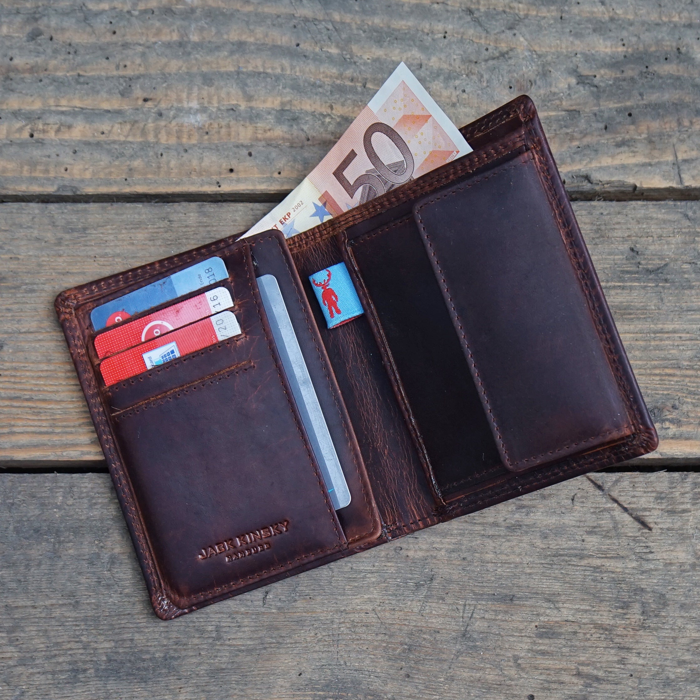Jack Kinsky Monterey 102 Herrenbörse Cognac Rindleder