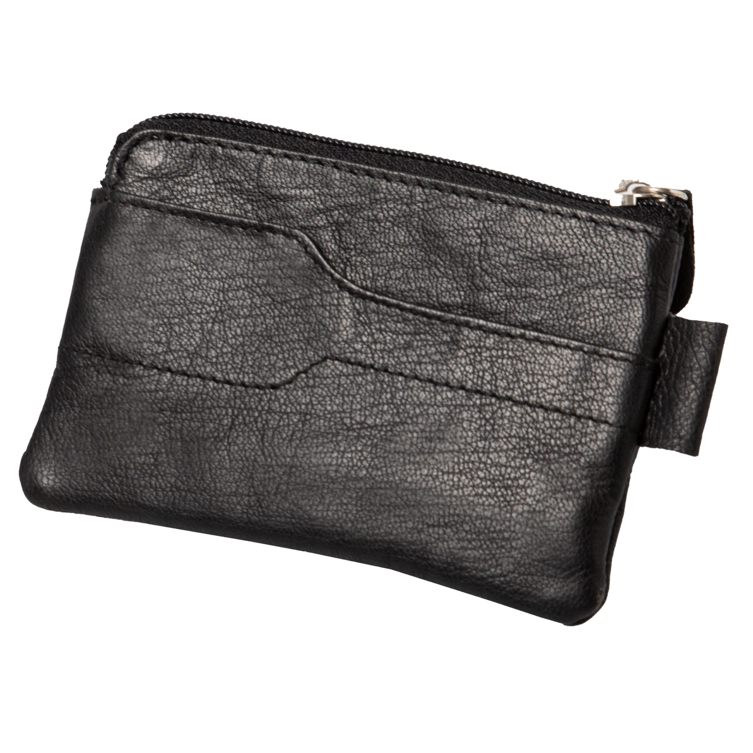Alumaxx Schlüsseletui Leder Schwarz 7,5x10 cm 2 Ringe