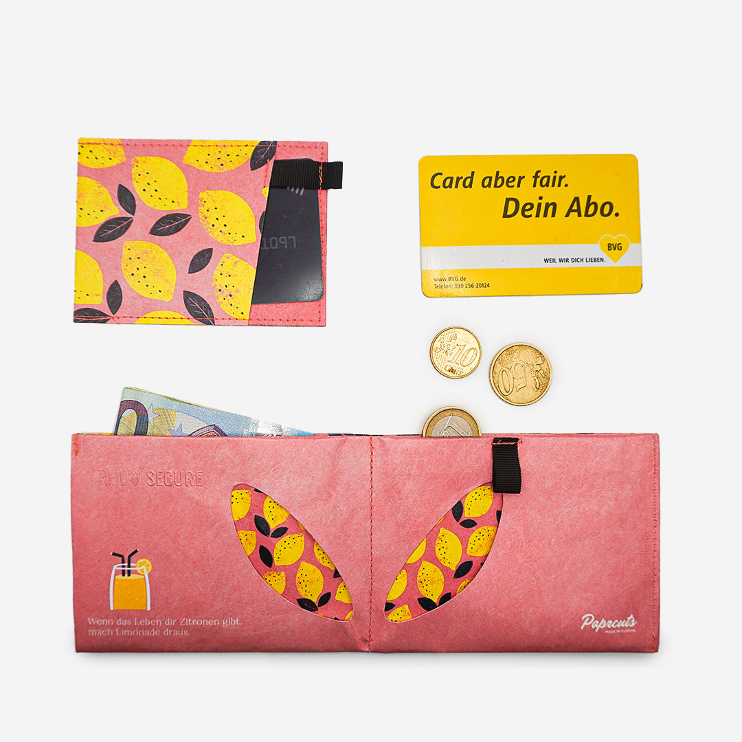 Paprcuts RFID PRO Pink Lemon Portemonnaie rosa Tyvek RFID