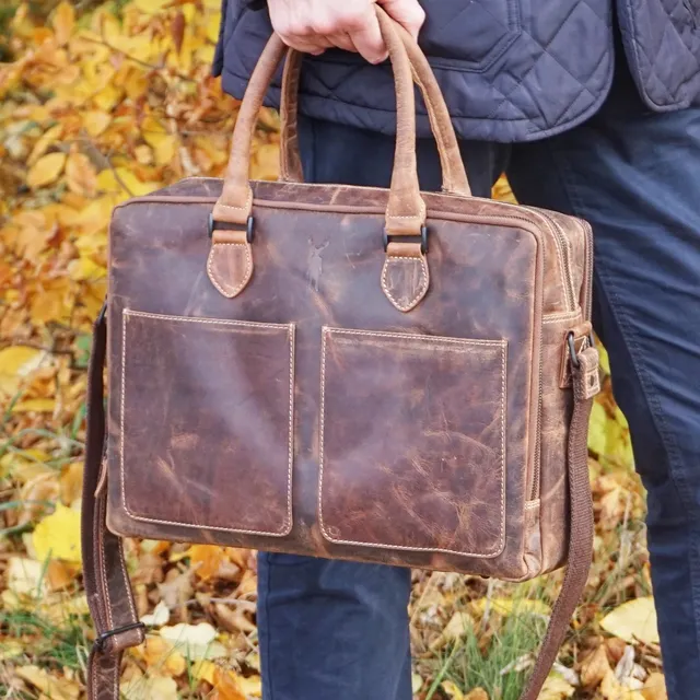 Jack Kinsky Baltimore 7 Aktentasche Cognac Rindleder