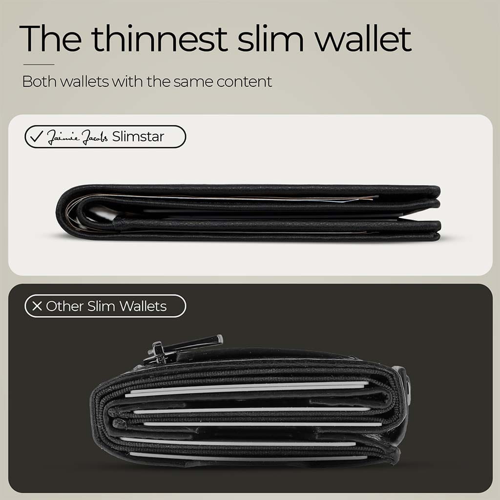 Jaimie Jacobs Slimstar Geldbörse Vegan Black RFID Münzfach