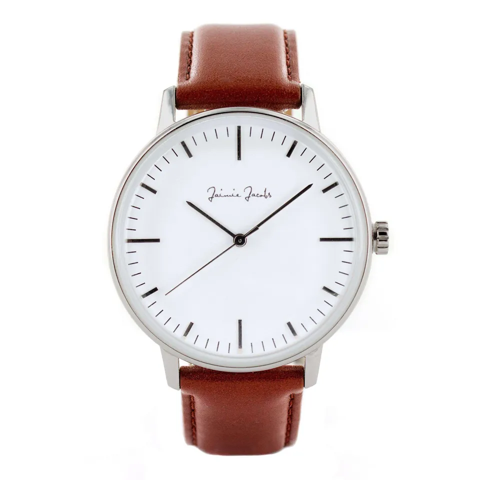Jaimie Jacobs Watch Schwabing Sunrise Uhr Silber Lederarmband 42 mm