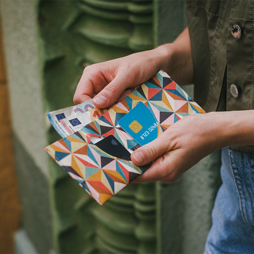 Paprcuts RFID Wallet Abstract Retro Portemonnaie bunt RFID