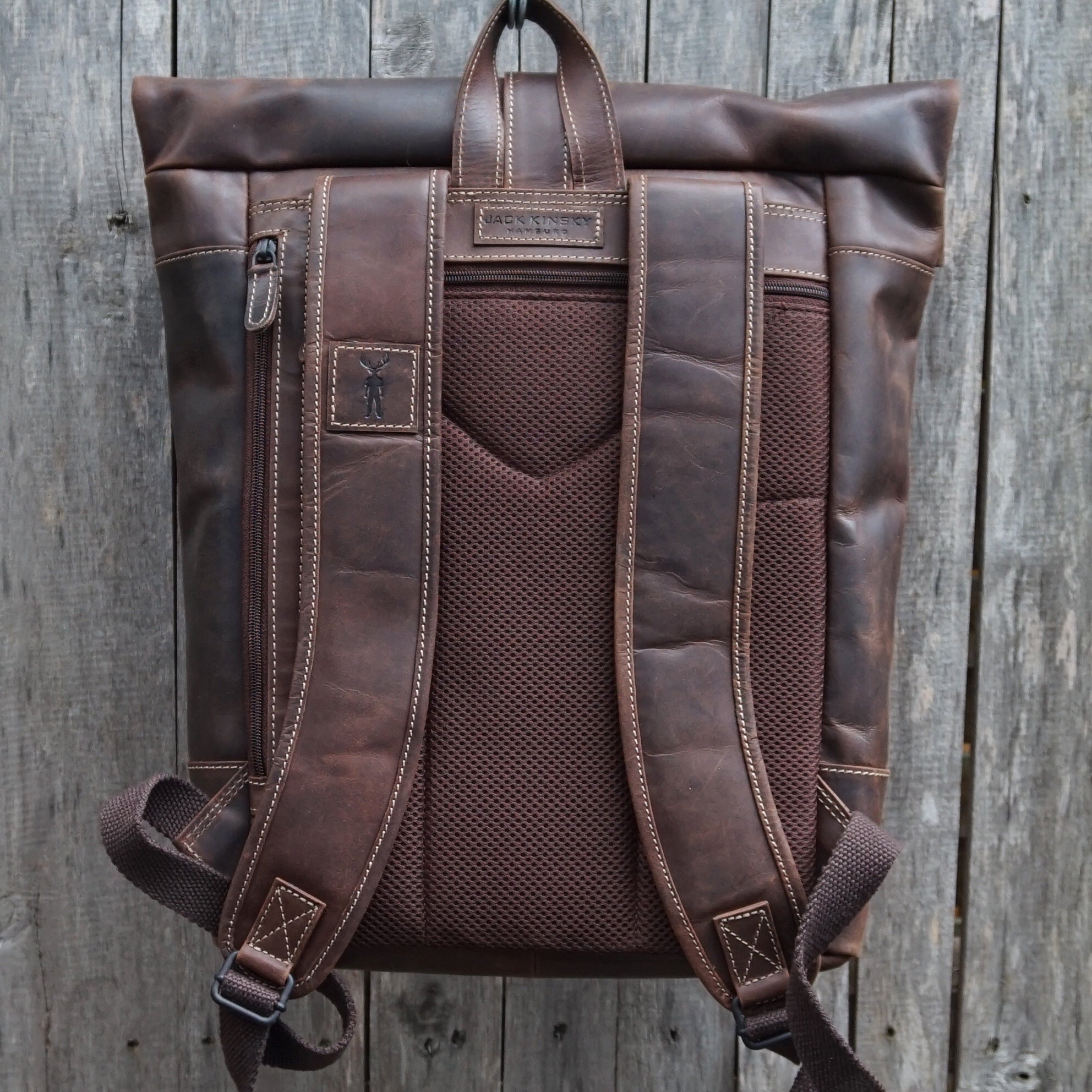 Jack Kinsky Baltimore 15 Lederrucksack Mocca Rindleder