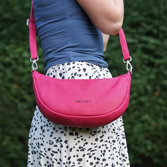 Jack Kinsky Aruba 2 Umhängetasche Pink Rindleder Crossbag