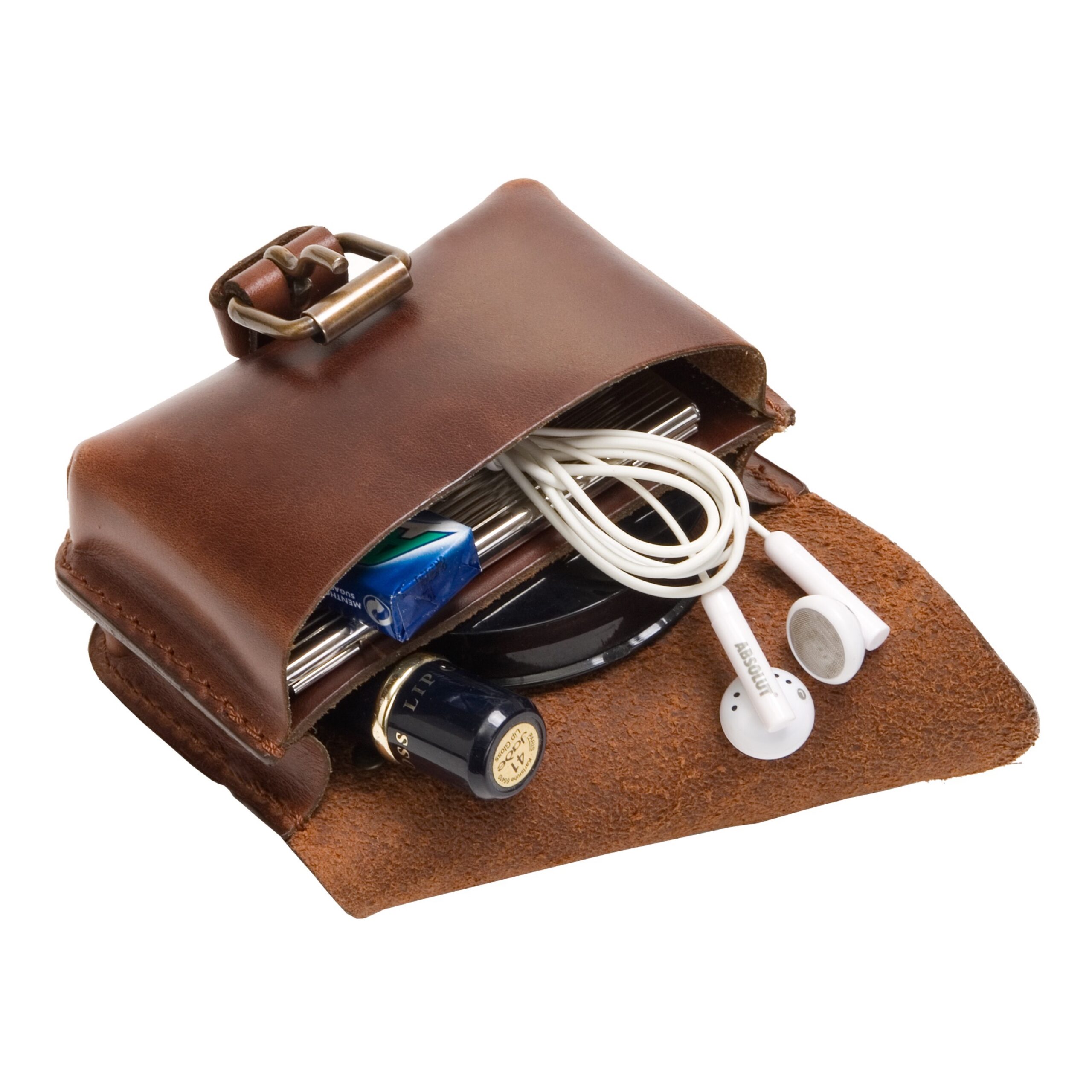 Alumaxx Gürteltasche S Querformat braun Sattelleder