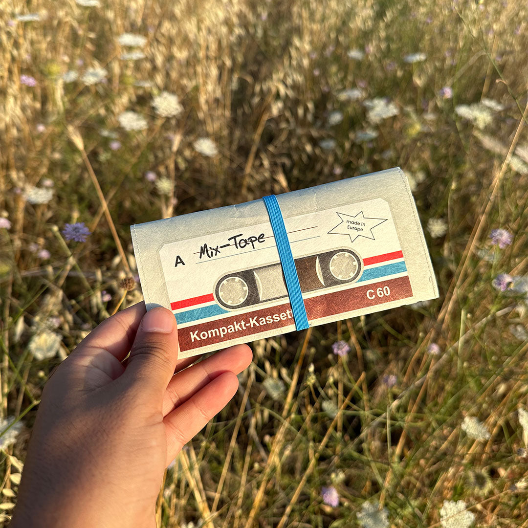 Paprcuts Tabakbeutel Mixtape Tabaktasche beige vegan 30 g