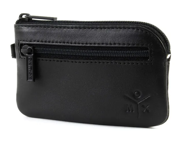 oxmox Leather Keyholder Schlüsselmäppchen Ox Embossed Black Leder
