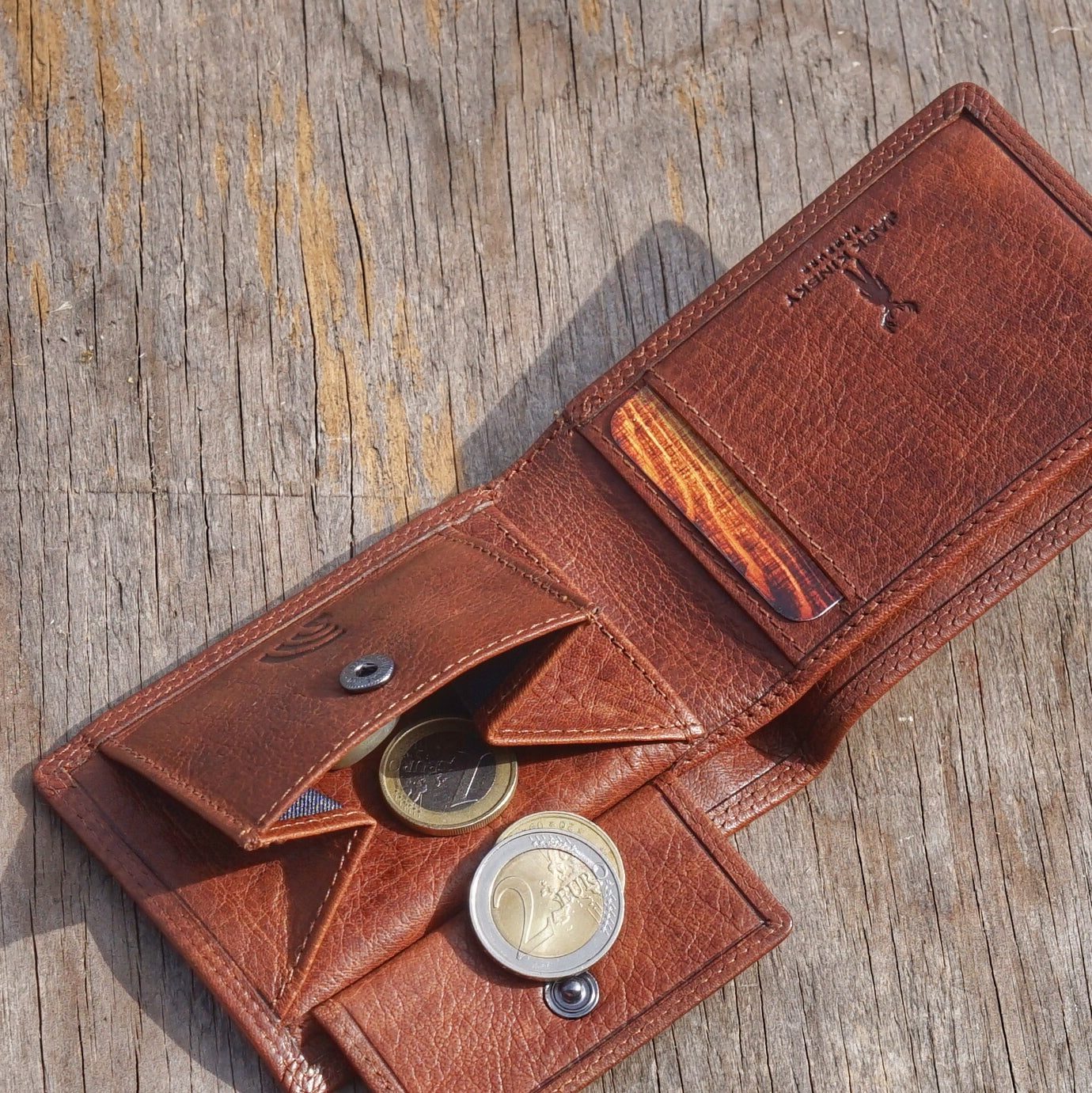 Jack Kinsky Porto 104 Minibörse Cognac Büffelleder RFID