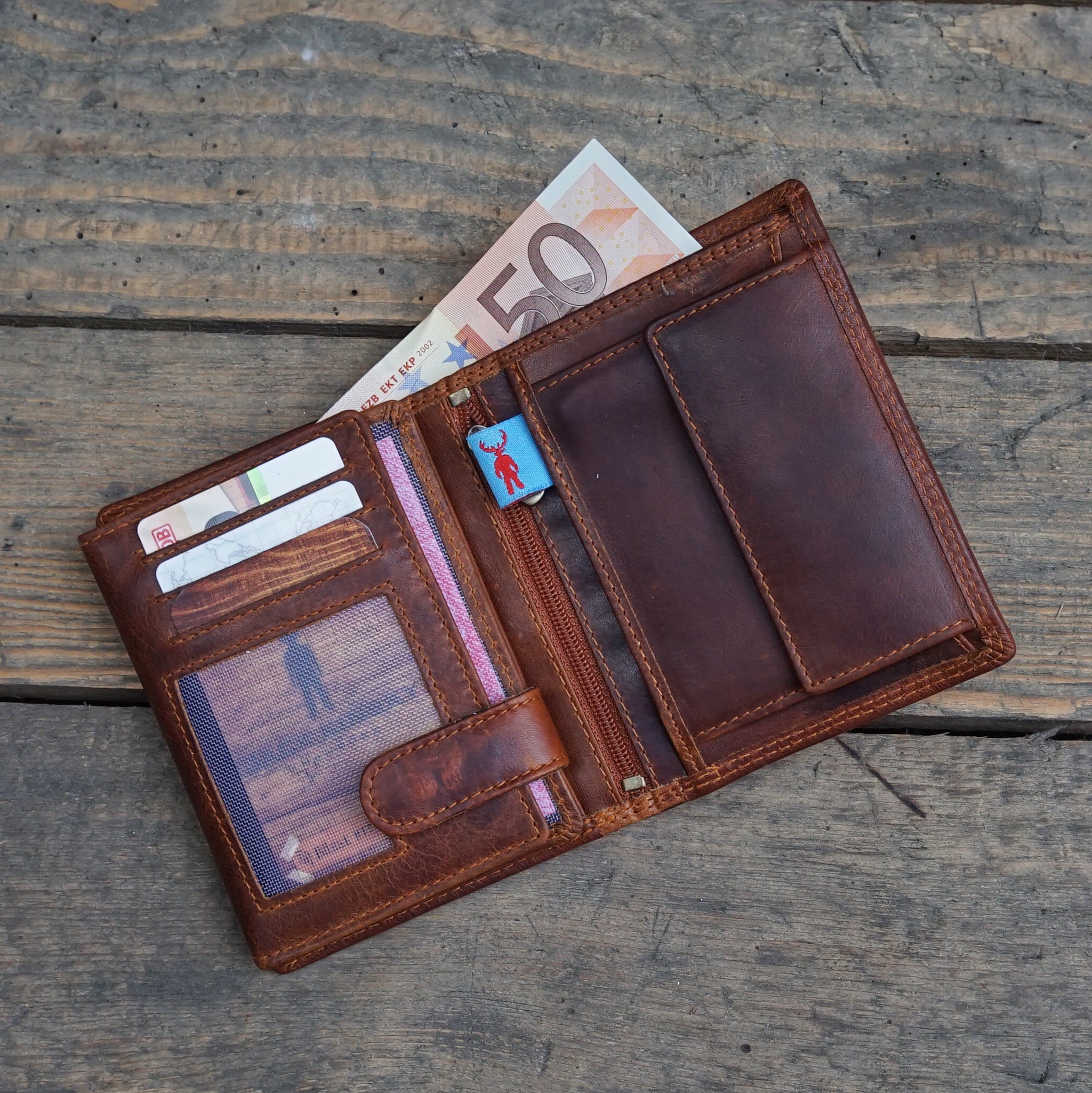 Jack Kinsky Monterey 100 Herrenbörse Cognac RFID