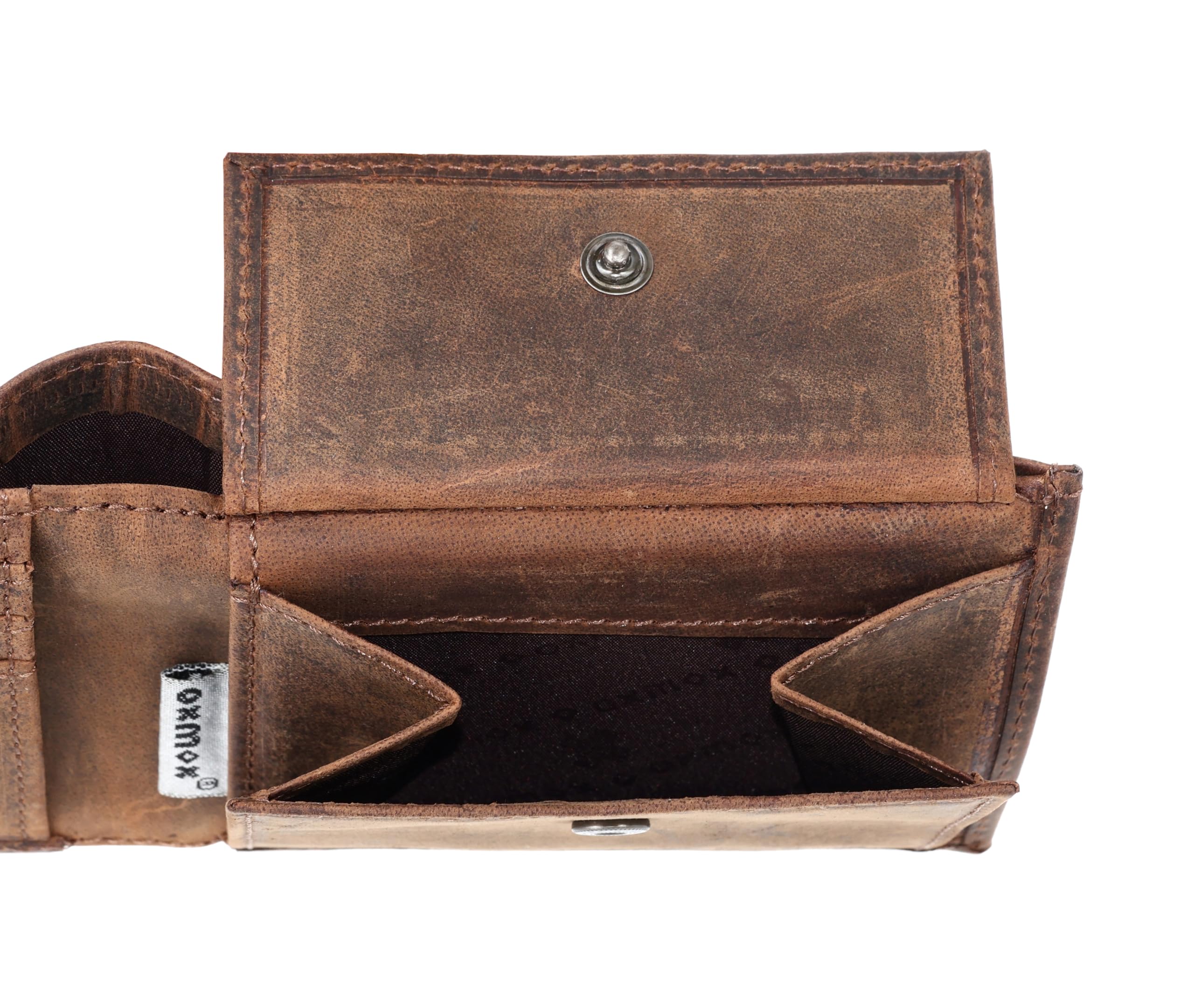 Oxmox Leather Jumping Jack 2.0 Geldbörse Dunkelbraun Vintage RFID
