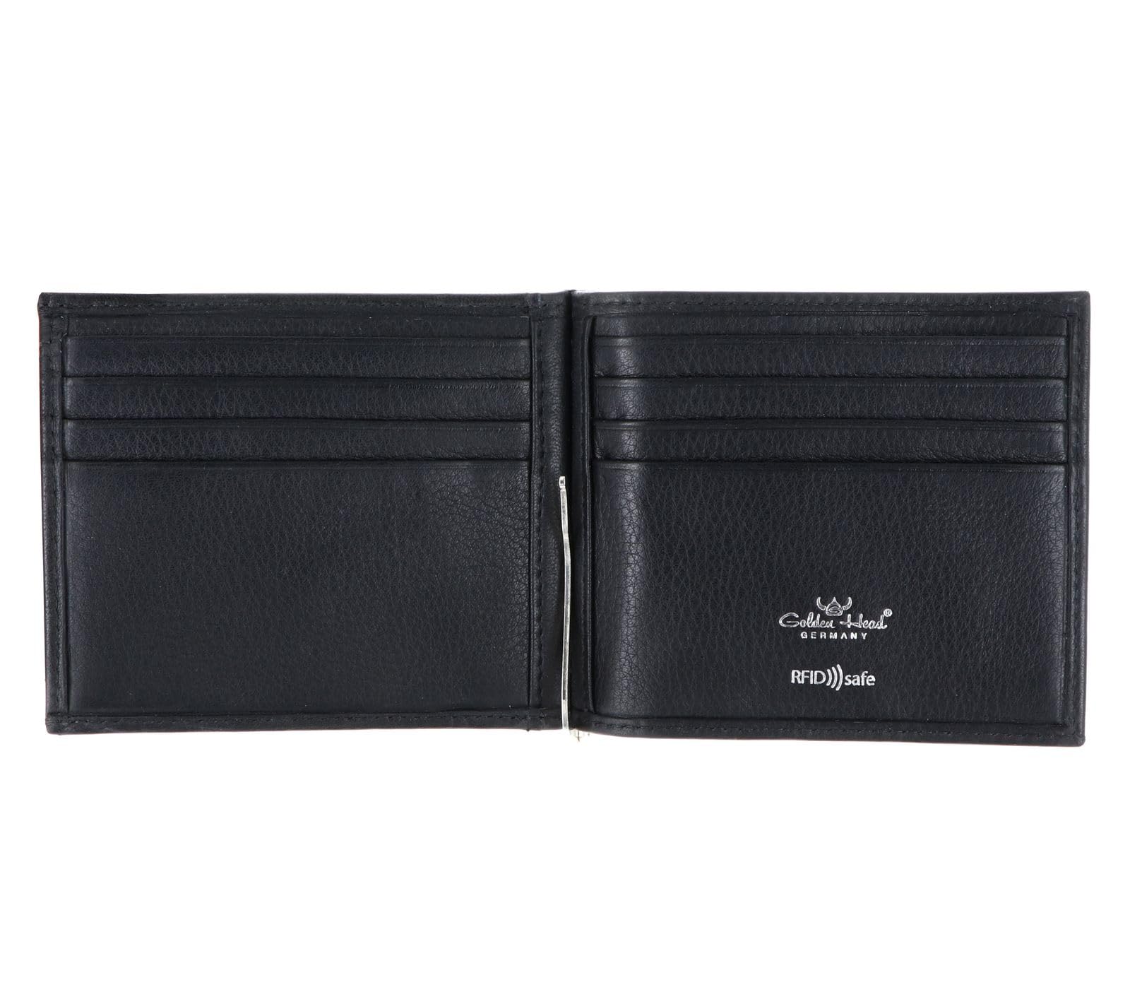 Golden Head Capri 1921 Geldklammer Schwarz Nappa RFID