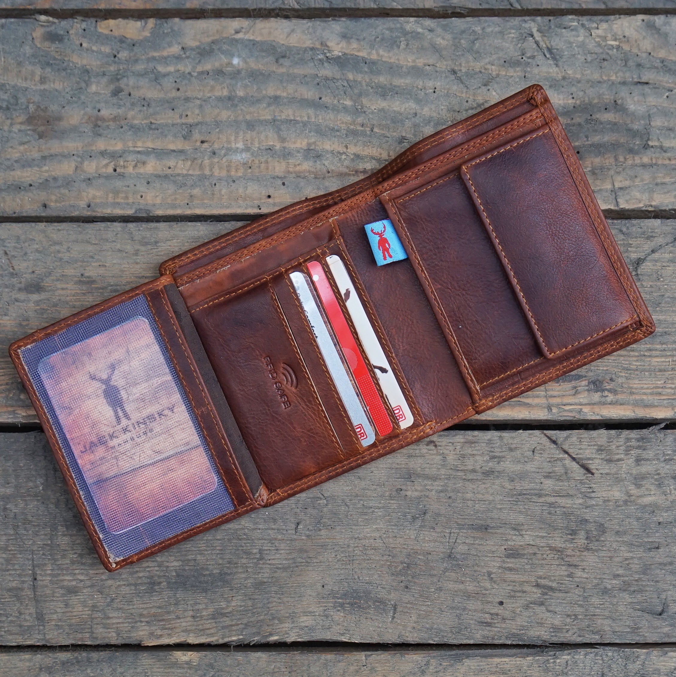 Jack Kinsky Monterey 102 Herrenbörse Cognac Rindleder