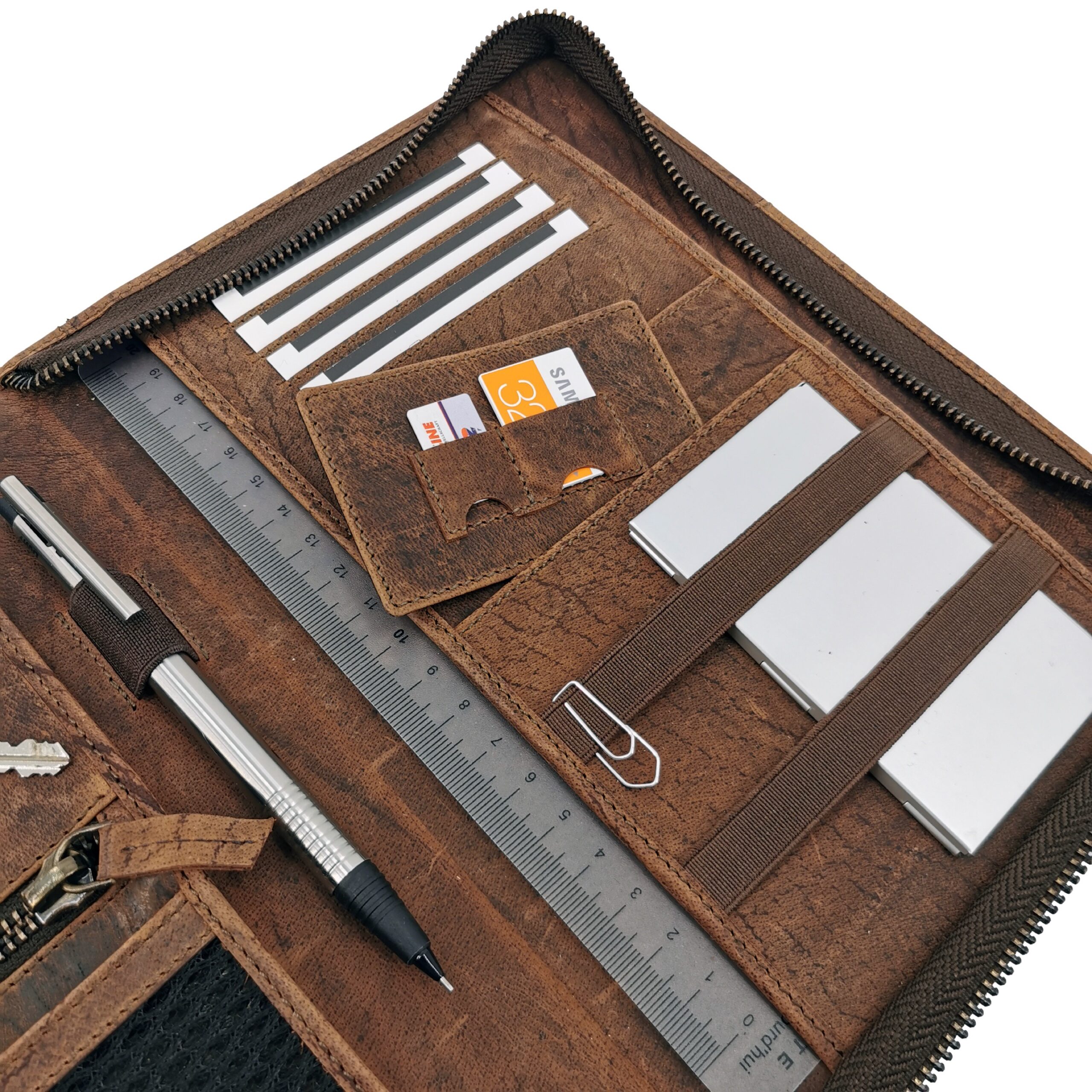 Alumaxx Wick Organizer A5 Leder braun Reißverschluss