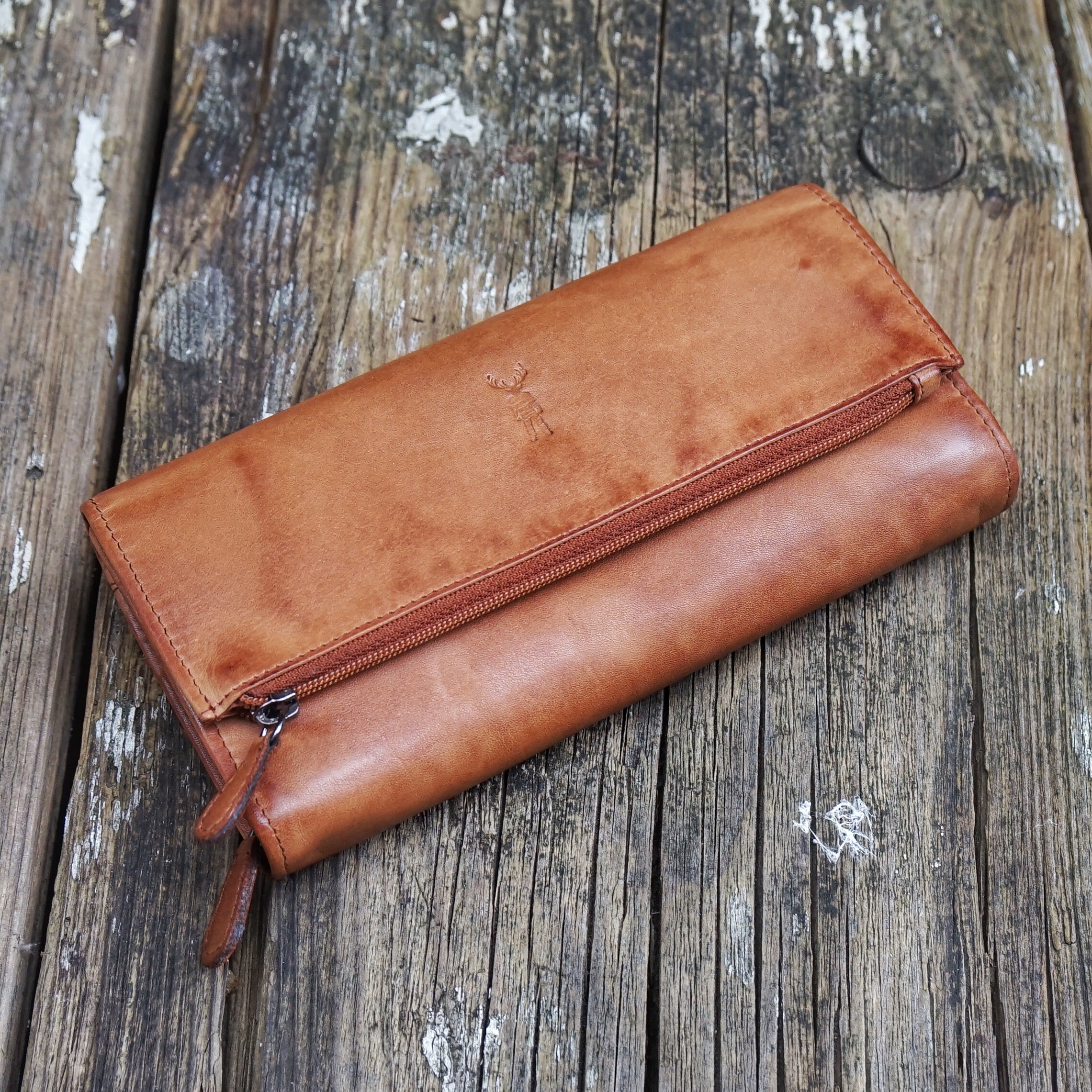 Jack Kinsky Nelson 813 Langbörse Rot Vintage Echtleder