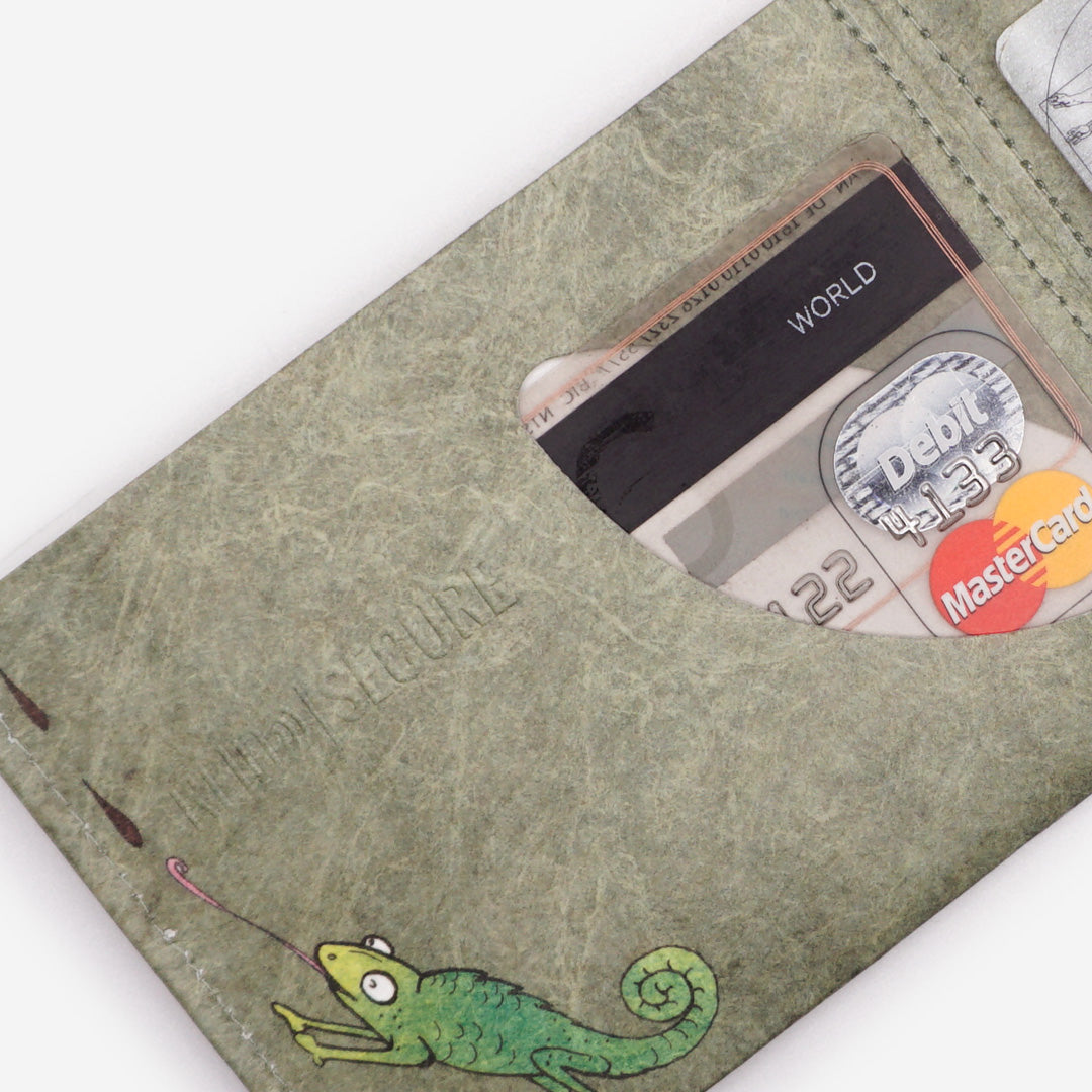 Paprcuts RFID Wallet Faultier Portemonnaie grün Tyvek