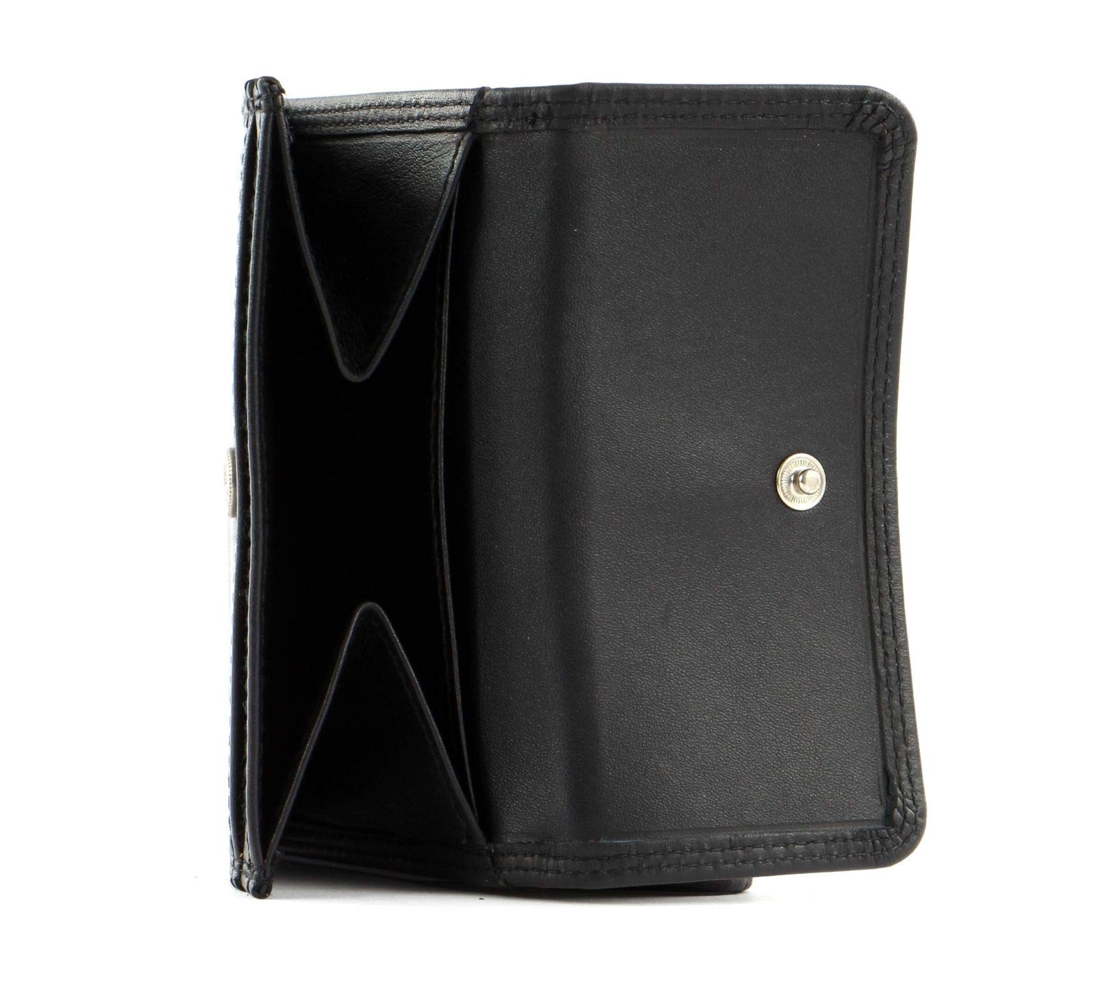 Golden Head Polo Überschlagbörse 10 cm Schwarz Rindleder