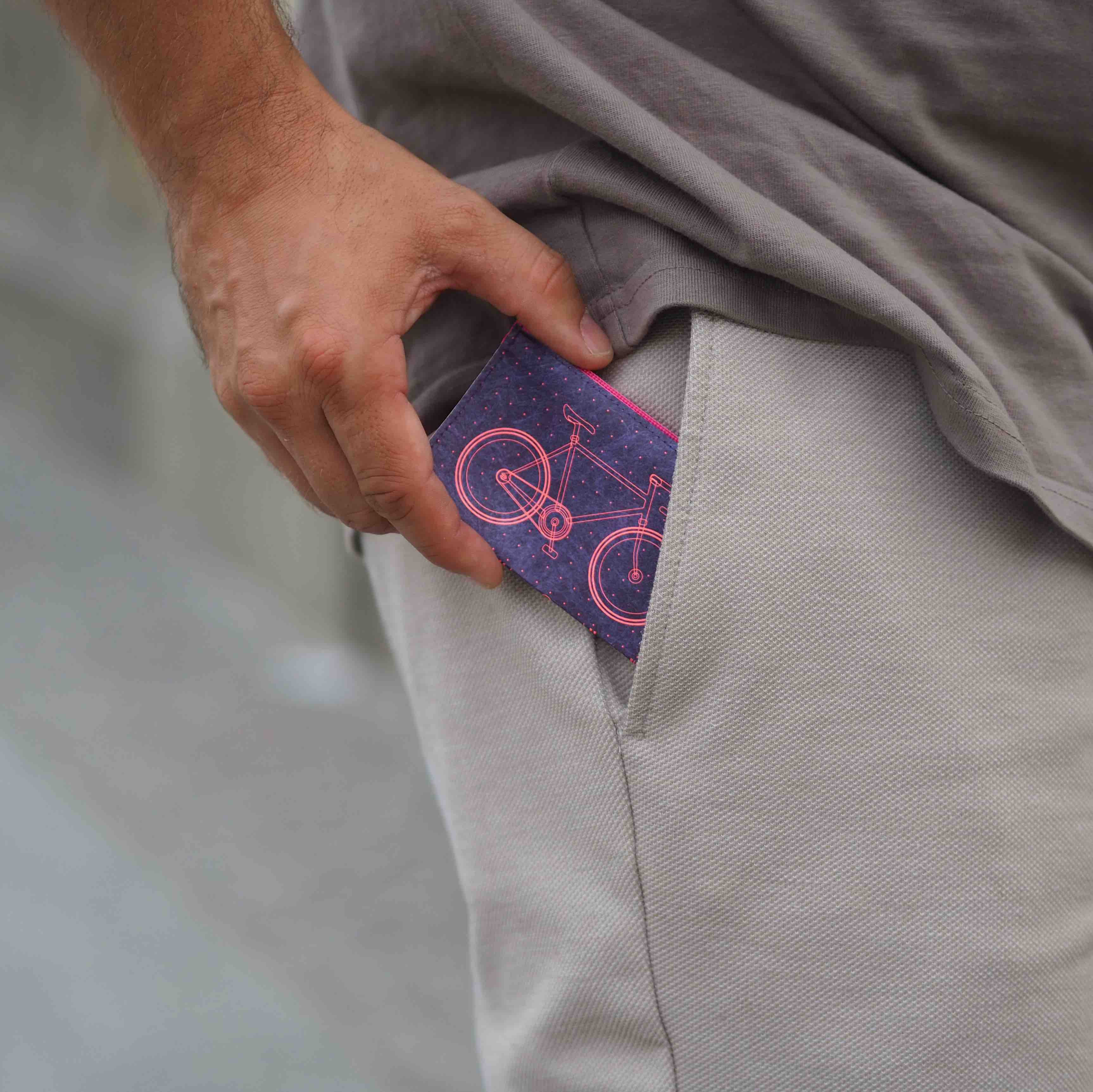 Paprcuts Münzbörse Bike Mini-Portemonnaie lila RFID