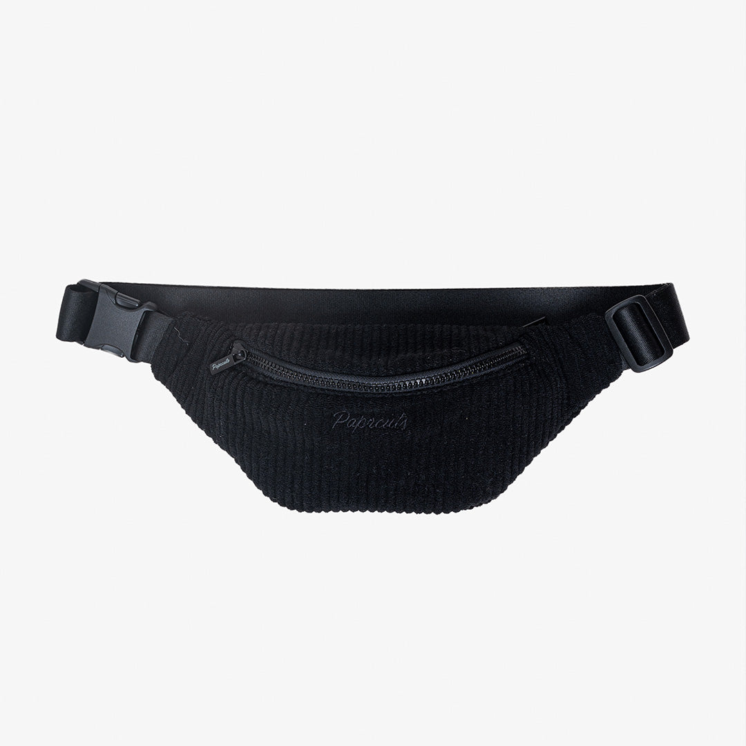 Paprcuts Capri Bauchtasche Just Black Cord Vegan 33 cm
